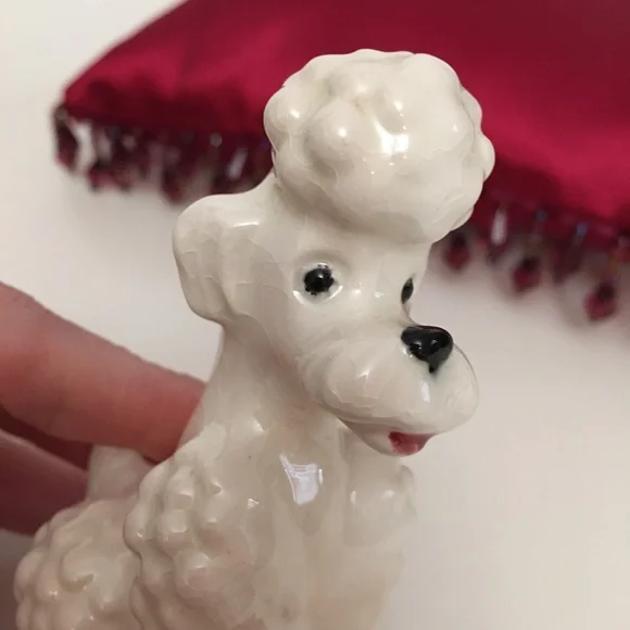 Vintage Goebel Retro Miniature Figurine White Poodle Curly Hair Puppy Dog - Picture 5 of 13